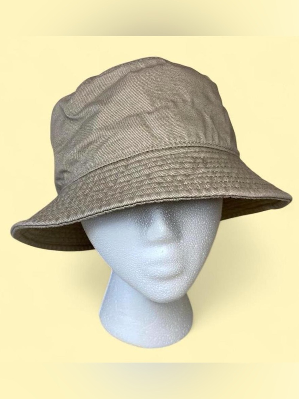 Gelante Khaki Bucket Hat Cotton Minimal Streetwear Gorpcore Packable S/M
